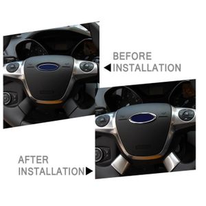 Volant Emblème cadre chrome convient pour FORD Focus Fiesta Kuga