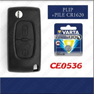 JONGO - Coque de Clé Pliable avec Lame Compatible avec Peugeot 206 |  Boitier Clef Plip Voiture Télécommande 2 Boutons