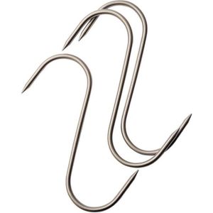 LOT DE 4 CROCHETS ESSE DE BOUCHER EN INOX 17,5cm