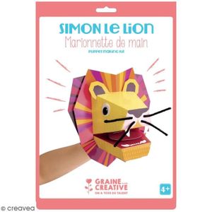 THÉÂTRE - MARIONNETTE Kit marionnette de main en carton - Lion - Adulte - Noir - Mixte