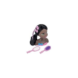 TÊTE À COIFFER Tete a coiffer Metisse 20 cm Princesse Elisa avec accessoires de coiffure - Cheveux noirs - Jouet enfant Fille