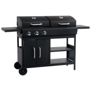 BARBECUE Barbecue 2 En 1 - Gaz et Charbon - 8.4 kW - 2 Ther