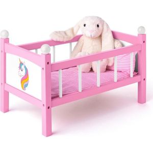 MAISON POUPÉE DREAM Lit de poupée licorne jouet en bois avec par