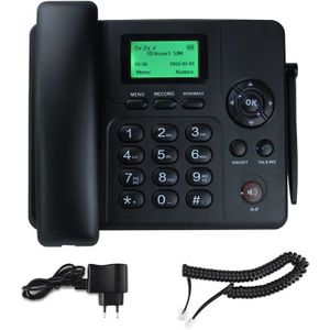 Téléphone fixe Téléphone de Bureau Haut-Parleur GSM sans Fil Doub