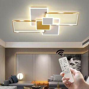Plafonnier led moderne abat-jour acrylique éclairage de plafond dimmable  avec télécommande lustre pour salon chambre salle à[315] - Cdiscount Maison