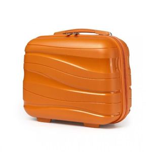 TROUSSE DE TOILETTE  Kono Vanity Case Rigide ABS Léger Portable 34x30x17cm Trousse de Toilette pour Voyage, Vanity Rigide Voyage Femme, Orange
