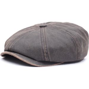 Béret noire-16 casquette plate cuir homme Redding