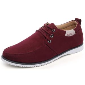 DADAWEN Homme Casual Low-Top Suede Bateau Chaussure
