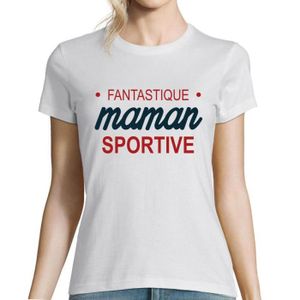 T-SHIRT Sportive du Dimanche | Maman Fantastique | T-Shirt Femme col Rond Famille Humour