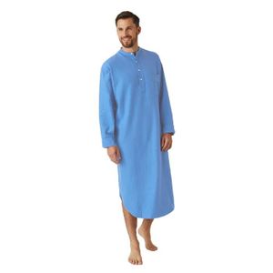 PYJAMA Chemise de nuit à manches longues pour homme - Bleu