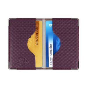 PORTE CARTE Etui 2 cartes blindé couleur motif prune Color Pop