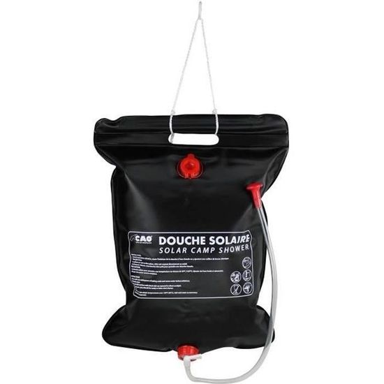 Sac De Douche Solaire Portable 20L - Chauffe à 45°C En 3h, Avec Thermomètre, Pour Camping, Randonnée