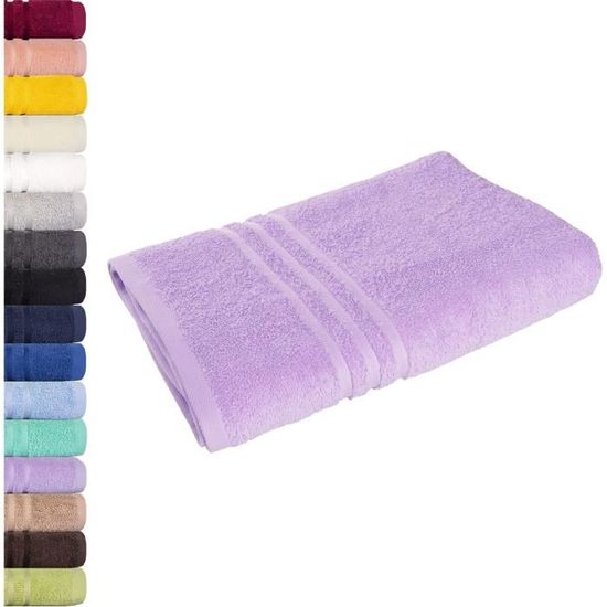 Serviette De Bain 100% Coton 140x70 Cm - Blanc, Broderie étoile, Qualité Hôtel Luxe - 10