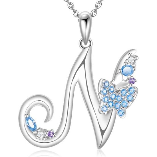 Collier Long Femme Avec Pendentif Cœur Et Lettre Initiale - Acier Inoxydable, Cristaux, Chaîne 90 Cm - Cadeau Romantique