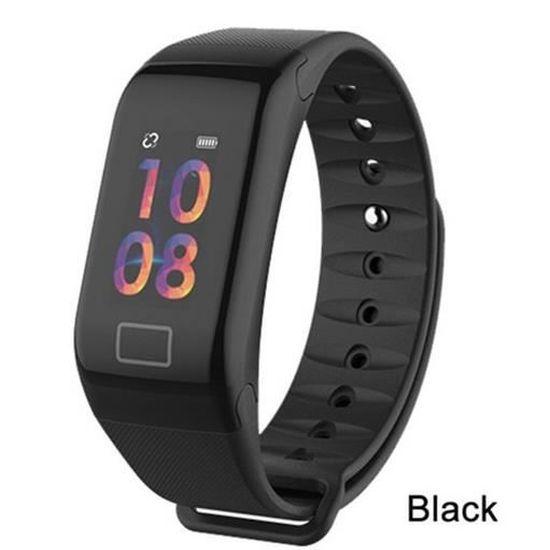 Montre connectee F1 Plus Bracelet intelligent couleur ecran Smartband IP67 etanche Bracelet sport Fitness Tracker Type Black