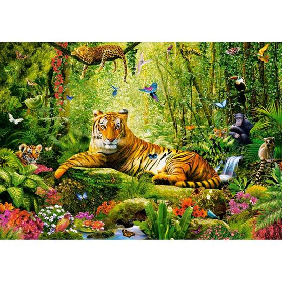 Puzzle 500 pièces : Sa Majesté le Tigre Cdiscount Jeux Jouets