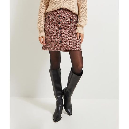 GRAIN DE MALICE Jupe trapeze femme Beige Cdiscount Pret a Porter