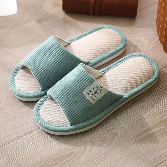Pantoufles Homme Mémoire De Forme HIEYMSER Chaussons Confortables Antidérapants En Coton à Mémoire De Forme Pour Femme, Blanc., 36/37 EU Chaussure Antidérapante Homme