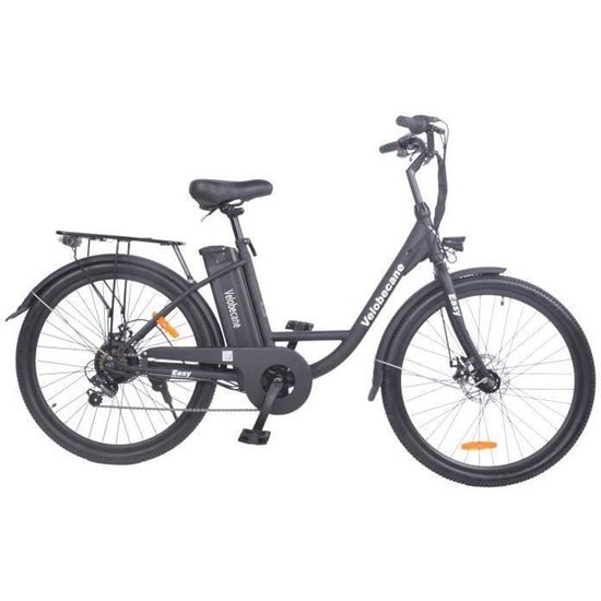 Velo electrique 26 VELOBECANE 7 vitesses Freins a disque autonomie 40km Noir Cdiscount Sport