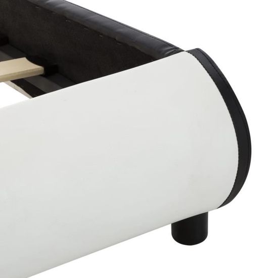 SWT Cadre de lit avec LED Blanc Similicuir 120 x 200 cm 6