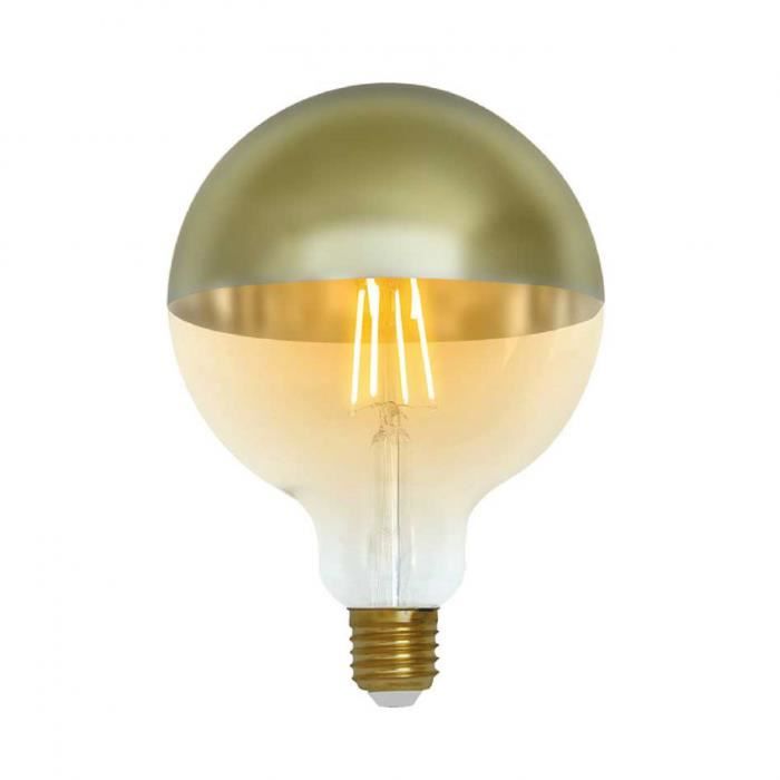 Lot 2 Ampoules Globe LED G120 Gold Dome E27 6W Equi.48W 600lm 2100K