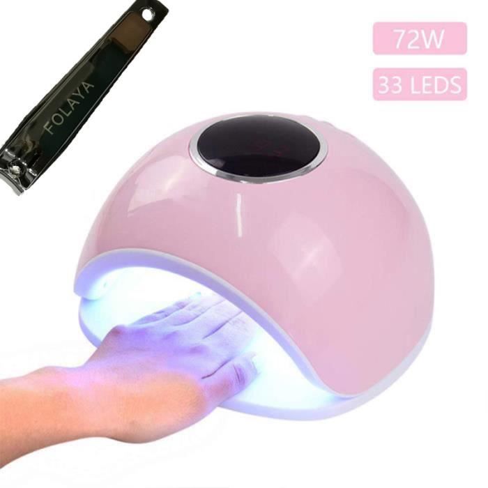 Lampe UV Ongles Gel, 72W LED Lampe UV Professionnelle Portable Sèche Ongles avec Ecran LCD et Capteur Automatique