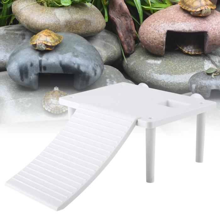 Plateforme de séchage, pour Tortue Escalade avec Echelle Rampe Aquarium Réservoir Terrarium Ornement avec Ventouse pour Petits Ani