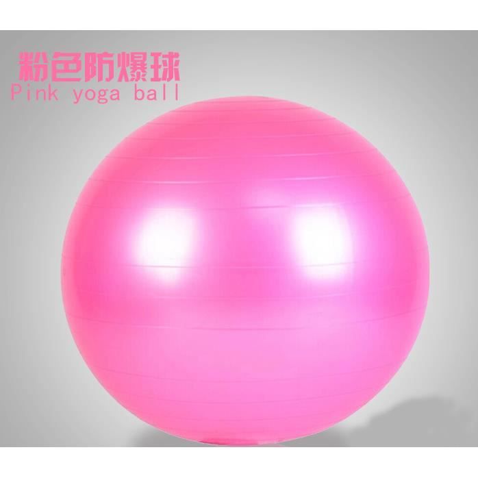 Balle de Yoga Exercice Fitness Balance Gymnastique Force Pilates Ball Révéler Gonfleur Rose 65 cm / 25,6 -