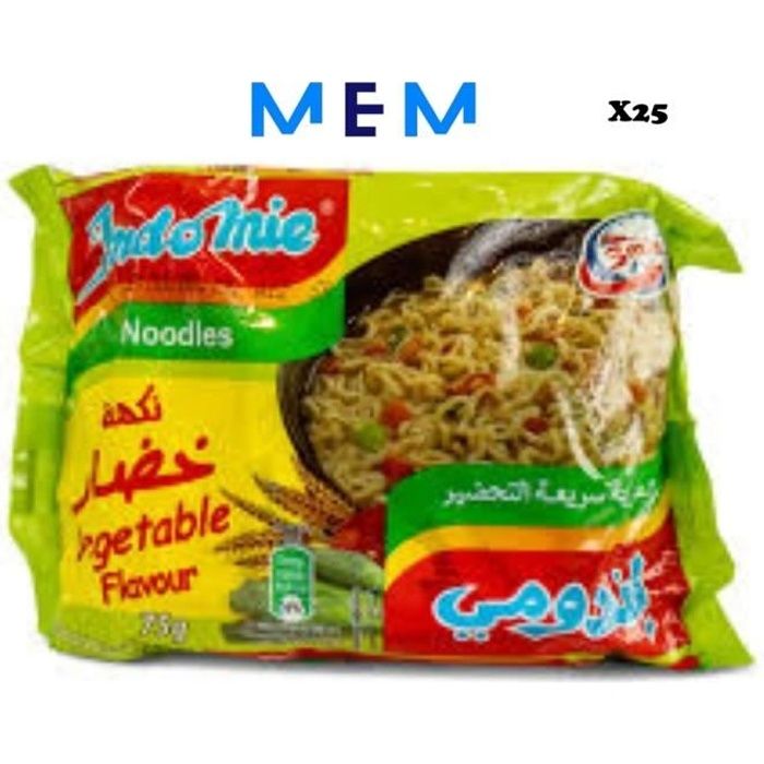 Pack de 25 sachets de nouilles instantanées INDOMIE saveur Légumes