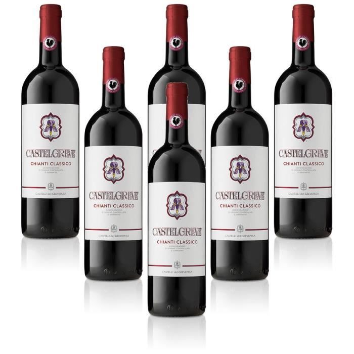 vin rouge italien Chianti Classico DOCG Castelgreve Castelli del Grevepesa Castelgreve 6 bouteilles 75 cl.