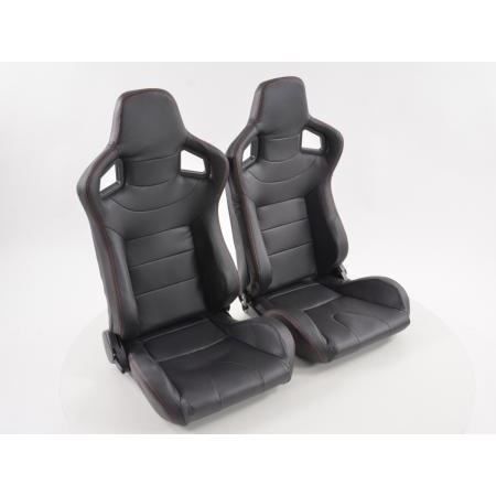 FKRSE14909 Siege Baquet Look Carbon Simili Cuir Noir