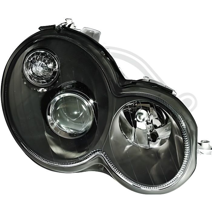 1671381 , Paire de Feux Phares Design noir pour MERCEDES Classe C Coupe Sport C203 de 2001 a 2004