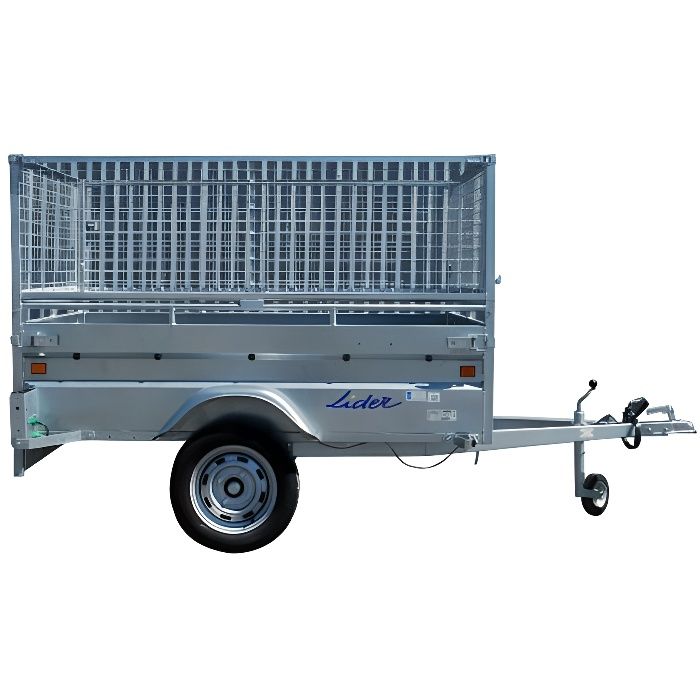 Bâche pour remorque Lider modèle Robust 32350 réhaussé - Dimensions bâche : 207cm x 141cm x 77cm - Coloris Gris