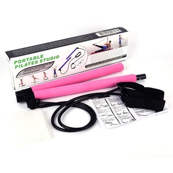MOVIGOR bâton de Pilates multifonctionnel Yoga rallye tige Portable corps Shaper tractions Fitness b - Modèle: Rose - HSJSTLDC04307