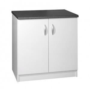 Meuble cuisine bas 80 cm 2 portes OXANE blanc