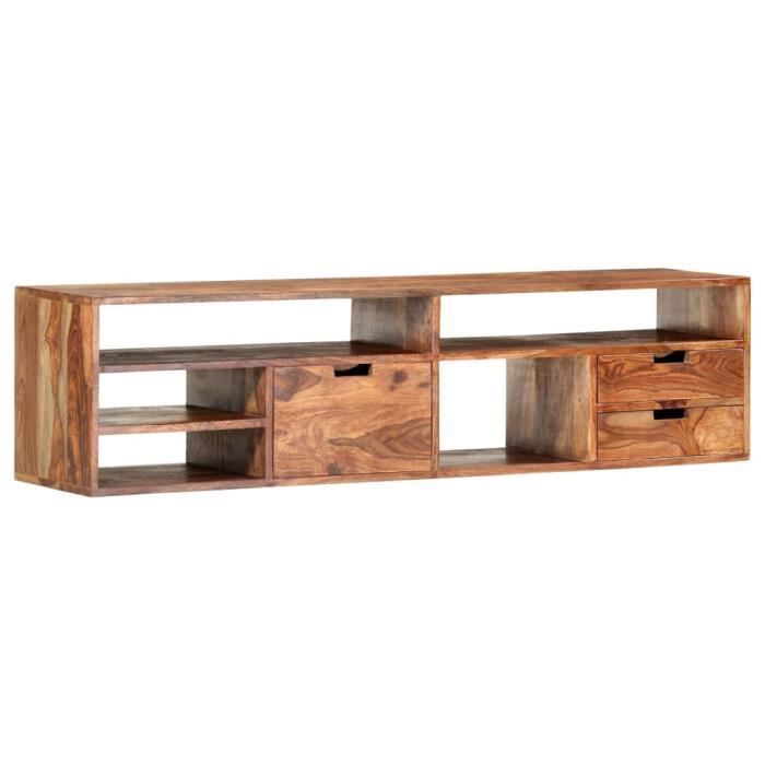 Meuble TV industriel - Meuble de salon Banc TV - Buffet Bas table basse -140x30x35 cm Bois solide