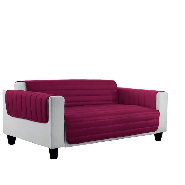 Italian Bed Linen 8058575008107 Housse de Canapé Lit en Microfibres Anti-Allergique Réversible Bordeaux/Gris Foncé Microfibre Doubl