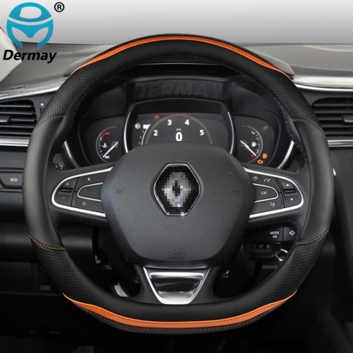 Couvre volant,Couvre volant pour Renault scénic Clio Laguna 2 3 4 5 Kangoo Fluence Megane Trafic Talisman - Type D shape Orange