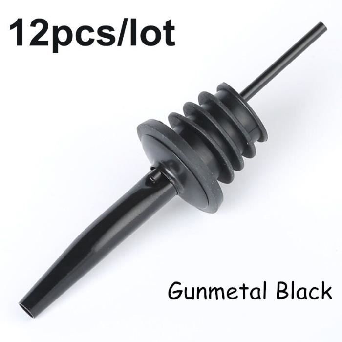 Tire-Bouchon,12 pièces-lot acier inoxydable liqueur esprit verseur flux vin bouteille verseur bec Bar accessoires - Type black
