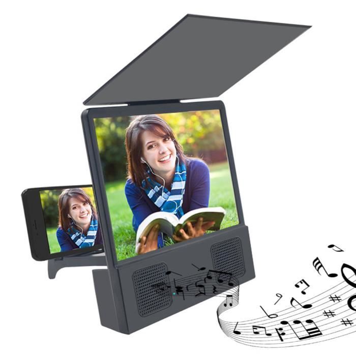 Loupe d'écran 3D pour téléphone Portable, HD Amplificateur Projecteur grossissant écran agrandisseur, avec Haut-Parleur
