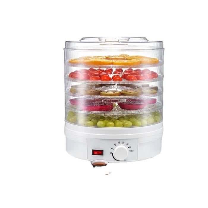 Déshydrateur avec 5 Plateaux Empilables - 280*280*320MM Machine à Fruits Séchés Déshydrateur Alimentaire Fruits et Légumes