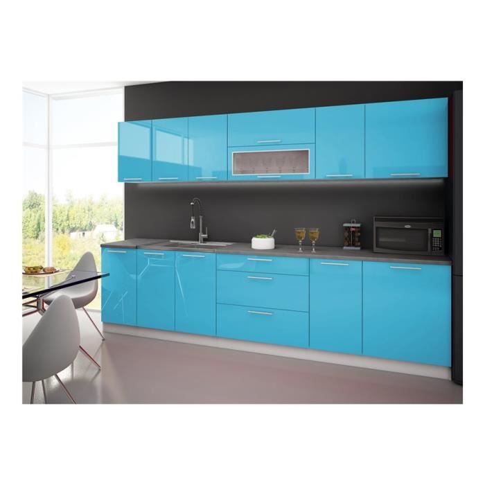 Cuisine complète LYDIA 300cm - Bleu Turquoise
