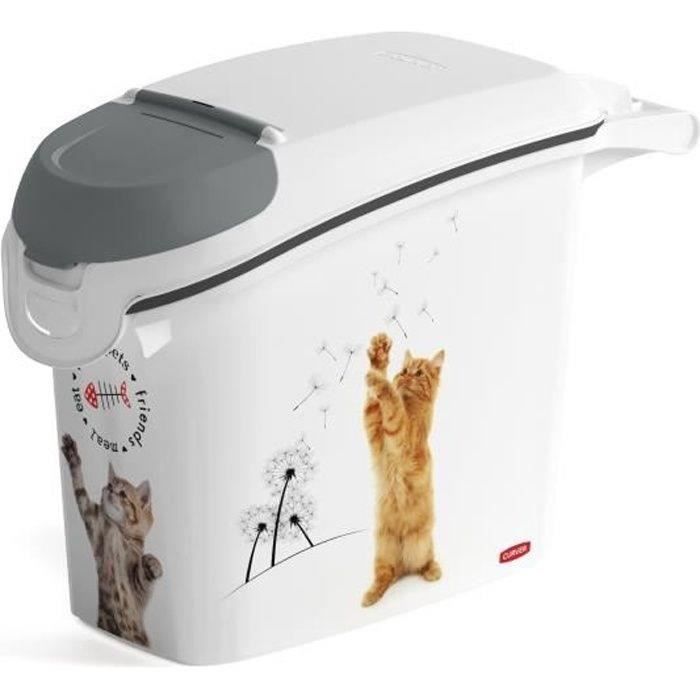 CURVER Conteneur à croquettes Love pets 6 Kg - Blanc - Pour chat