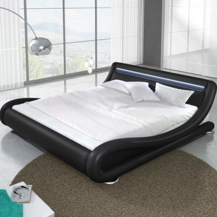 Lit design LED Julia - 160x200 - Noir