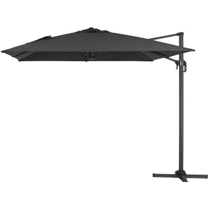 Parasol jardin déporté Alu -Sun 4- - Rectangle- 3 x 4 m - Noir