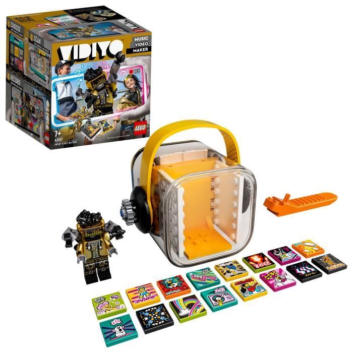 LEGO® 43107 VIDIYO™ Hiphop Robot BeatBox Créateur de Clip Vidéo Musique, Jouet Musical, Appli Set de Réalité Augmentée avec Figurine