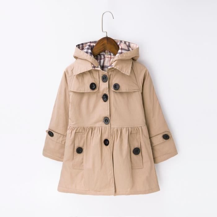 Bouton Trench Coat Filles