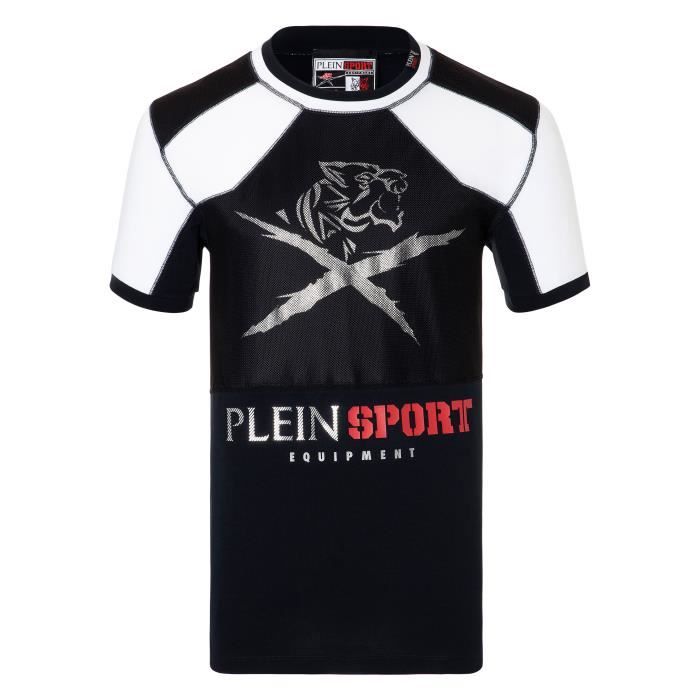 PLEIN SPORT Tshirt - Black - For Men - édition -Roger- - Référence : MTK1840SJY001N0201