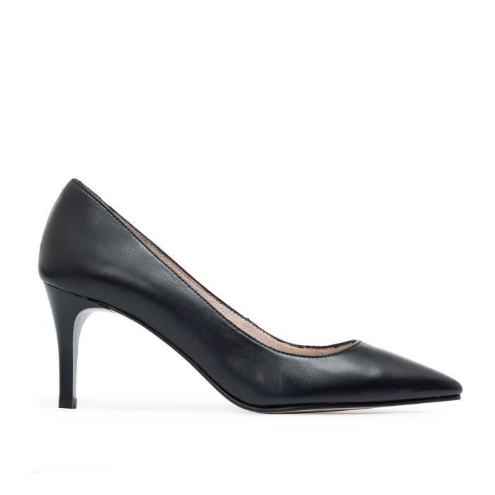 escarpin stiletto cuir noir