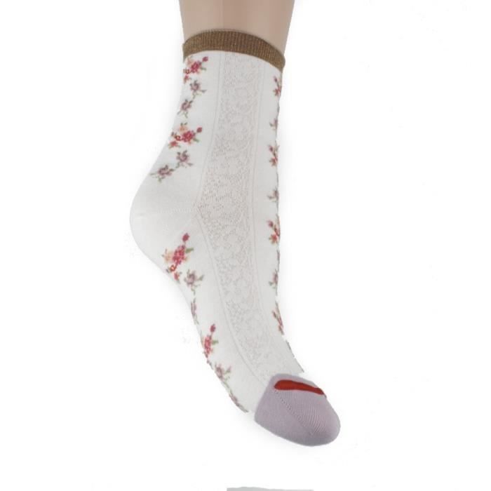 Mi-chaussettes pinky libery (écru - 36/41)